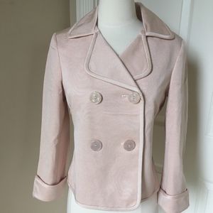 Talbots 6 jacket light pink peacoat cotton silk